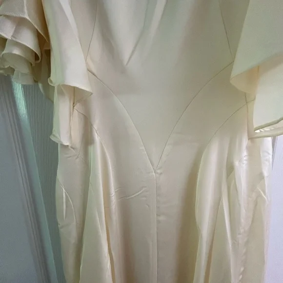 ASOS Wedding Dress - Off-White Satin, Retro Hollywood Glamour NWT Size 4 - Picture 7 of 14